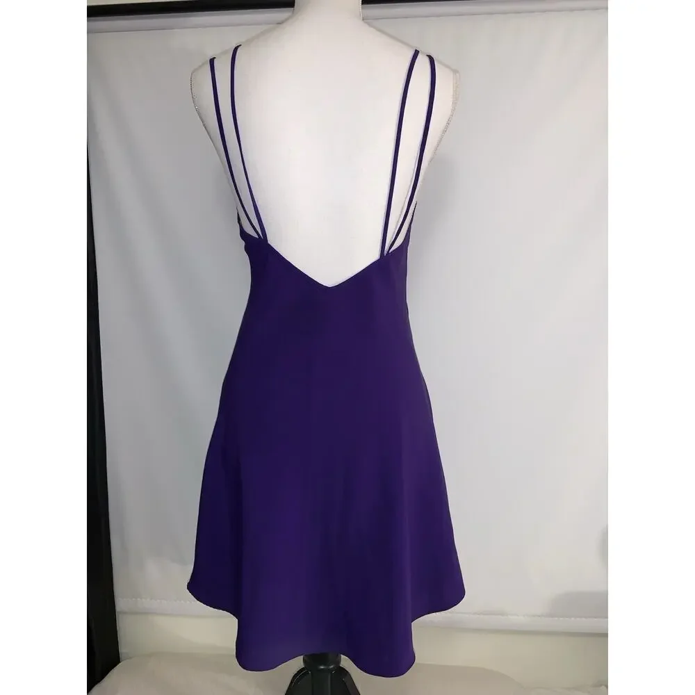 Vintage 90s Victoria's Secret Gold Label Slip Dress Purple Lace Nightie Medium